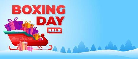 boxing day sale banner vector illustration background pour la promotion des médias, la bannière web et la publication sur les réseaux sociaux