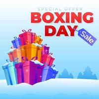 boxing day sale banner vector illustration background pour la promotion des médias, la bannière web et la publication sur les réseaux sociaux