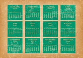 Calendrier de bureau Old Grunge Style 2017 vecteur