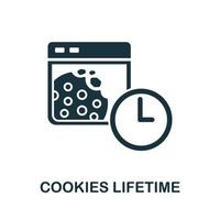 icône de durée de vie des cookies de la collection de marketing d'affiliation. icône de durée de vie des cookies de ligne simple pour les modèles, la conception Web et les infographies vecteur