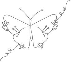 dessin au trait papillon vecteur