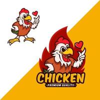 modèle de vecteur de logo de mascotte de poulet