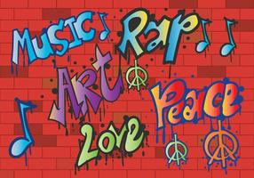 Grafiti vecteur paix et amour