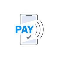 paiement mobile, achats en ligne. paiements nfc. banque, application financière et paiement électronique vecteur