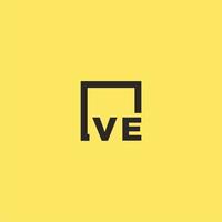 ve logo monogramme initial avec un design de style carré vecteur