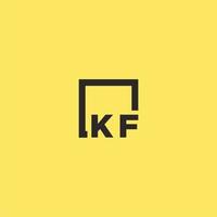 logo monogramme initial kf avec un design de style carré vecteur