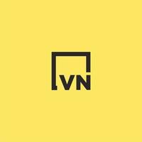 logo monogramme initial vn avec un design de style carré vecteur