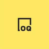 logo monogramme initial oq avec un design de style carré vecteur