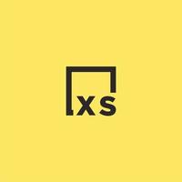 logo monogramme initial xs avec un design de style carré vecteur