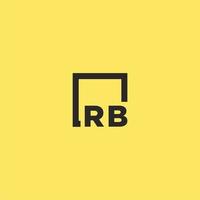 logo monogramme initial rb avec un design de style carré vecteur