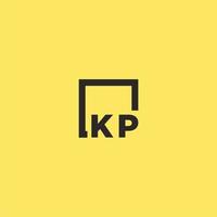 logo monogramme initial kp avec un design de style carré vecteur