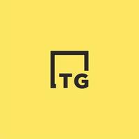 logo monogramme initial tg avec un design de style carré vecteur