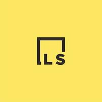 ls logo monogramme initial avec un design de style carré vecteur