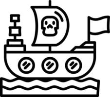 conception d'icône créative de bateau de pirates vecteur