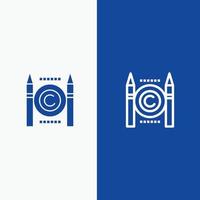 conflit commercial copyright ligne numérique et glyphe icône solide bannière bleue ligne et glyphe icône solide bannière bleue vecteur