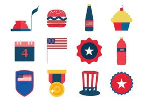 Gratuit Independence Day 4th July Icons Vector