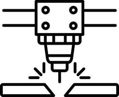 conception d'icône créative de machine de découpe laser vecteur