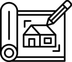 conception d'icône créative de croquis de maison vecteur