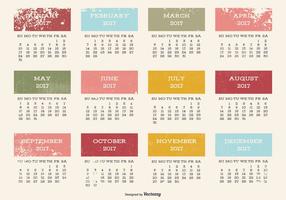 Calendrier Grunge Style 2017 vecteur