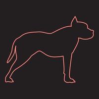 néon pit bull terrier couleur rouge image d'illustration vectorielle style plat vecteur