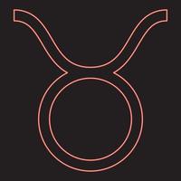 symbole de taureau néon couleur rouge image d'illustration vectorielle style plat vecteur