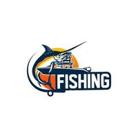 conceptions de logo de pêche sportive au marlin vecteur