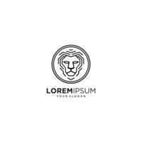 contour du logo tête de lion vecteur