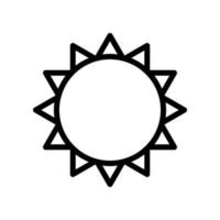 icône de soleil dans la conception de style de ligne isolée sur fond blanc. trait modifiable. vecteur