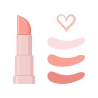 rouge à lèvres rose avec des coups de pinceau de différentes couleurs. illustration vectorielle vecteur