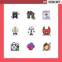 pack d'icônes vectorielles stock de 9 signes et symboles de ligne pour partager des idées maison idée magazine éléments de conception vectoriels modifiables vecteur