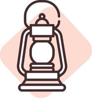 lampe lanterne légère, icône, vecteur sur fond blanc.