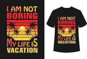 conception de t-shirt de vacances vecteur