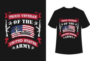 conception de t-shirt de l'armée américaine vecteur