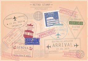 Cachet et vecteurs de timbres de cartes postales