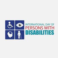 illustration vectorielle de la journée internationale des personnes handicapées. conception simple et élégante vecteur