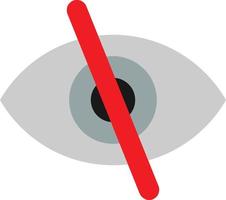 conception d'icône de vecteur de barre oblique oculaire