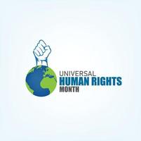 illustration vectorielle du mois mondial des droits de l'homme. conception simple et élégante vecteur