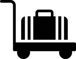 conception d'icône vectorielle de chariot à bagages vecteur