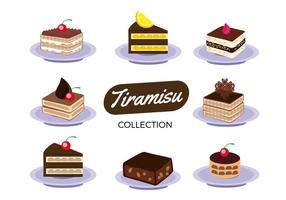 Vecteur gratuit de la collection de gateau Tiramisu