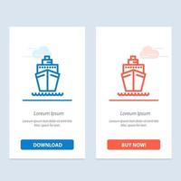 bateau bateau navire de transport bleu et rouge téléchargez et achetez maintenant le modèle de carte de widget web vecteur