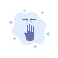 flèche quatre doigts geste pincer l'icône bleue sur fond de nuage abstrait vecteur