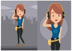 Cute Young Woman Character Vector