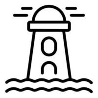 vecteur de contour d'icône de phare. eau de sécurité