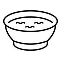 vecteur de contour d'icône de soupe d'olives. huile alimentaire