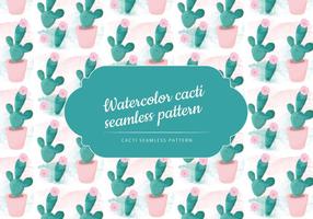 Vector Watercolor Cactus Pattern