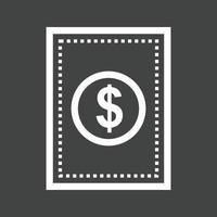 icône inversée de ligne de billet d'un dollar vecteur