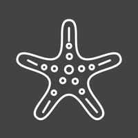 icône inversée de la ligne étoile de mer vecteur