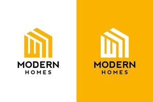 création de logo de w en image vectorielle pour la construction, la maison, l'immobilier, le bâtiment, la propriété. modèle de conception de logo professionnel à la mode génial minimal sur fond double. vecteur