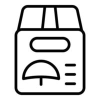 vecteur de contour d'icône de boîte de colis d'eau. service de livraison
