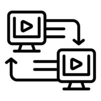 prochain vecteur de contour d'icône de leçon en ligne. université étudiante